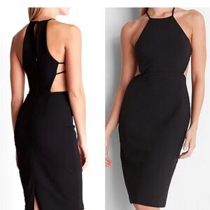 Express Women's Black High Neck Side Cutout Sheath Dress XS NWT 🖤